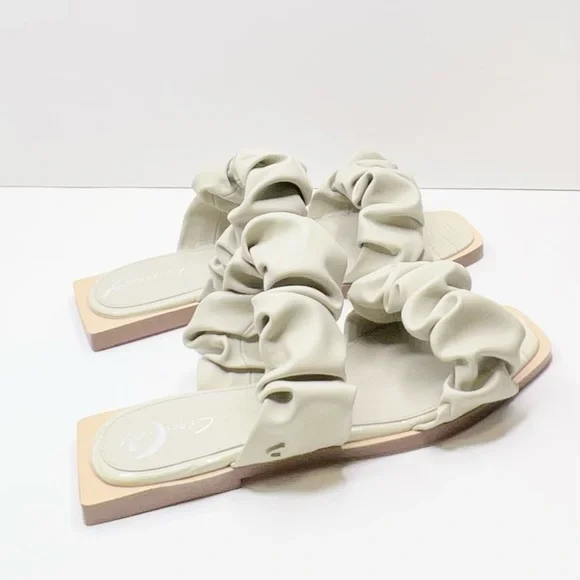 NEW Circus by Sam Edelman Women's Iggy Ruched Slide Sandals Ivory - Picture 7 of 8